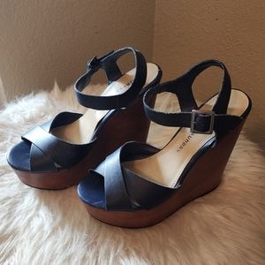Chinese Laundry Navy Platform Wedges